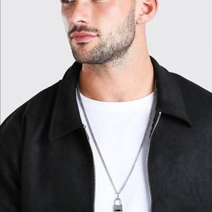 FAUX SUEDE UNLINED HARRINGTON JACKET